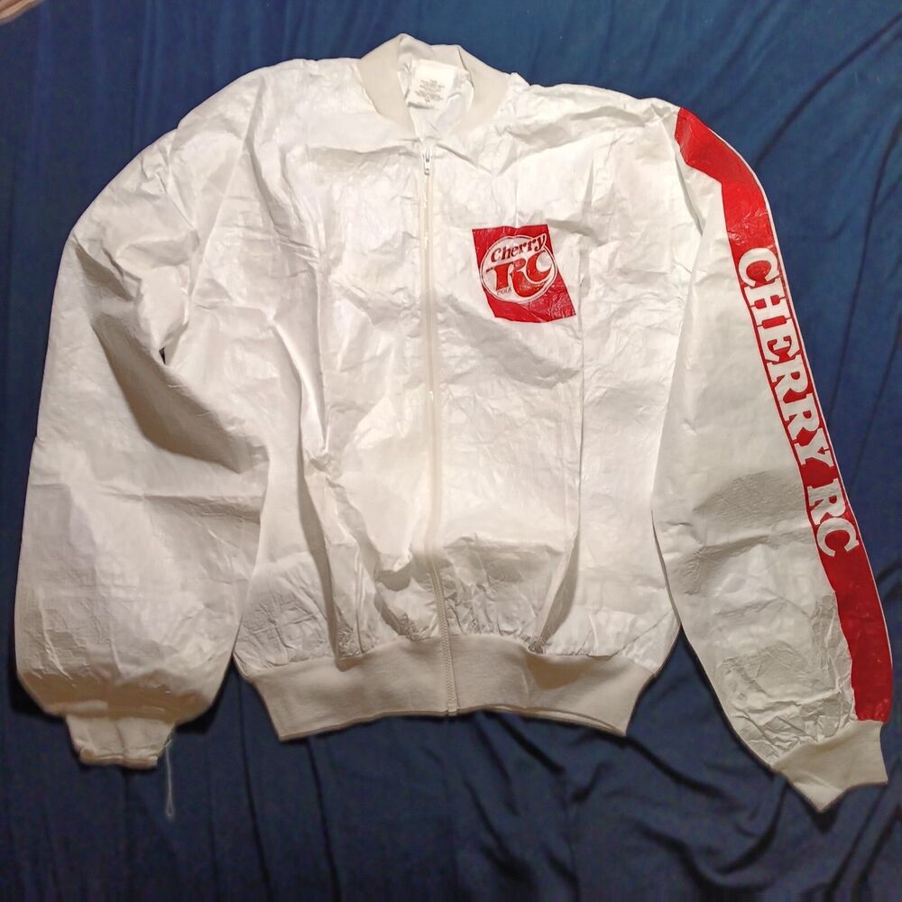Rare 80s Vintage Tyjax Paper Cherry RC Cola Jacket Size Large Advertising Piece